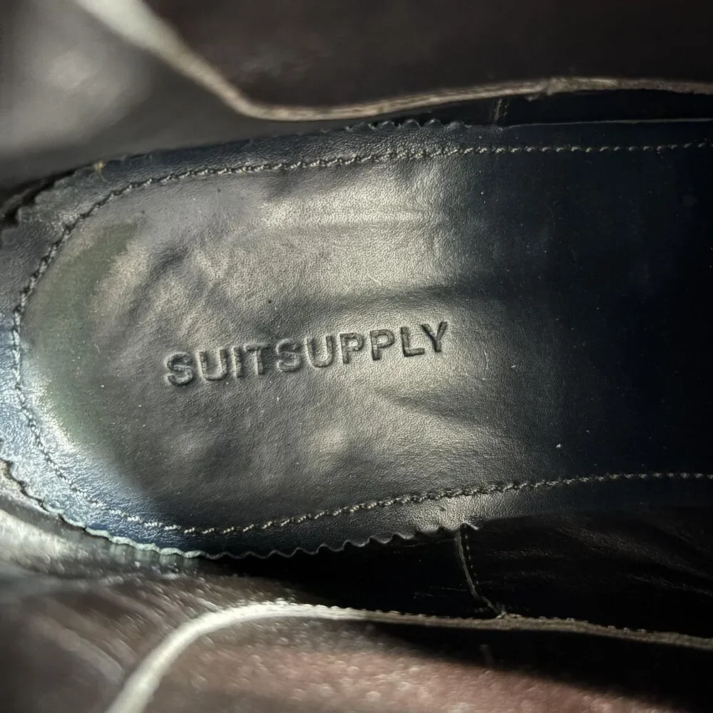 Suitsupply Chelsea Boots Men's 10.5 Black Leather Pull On Made Italy FW141150